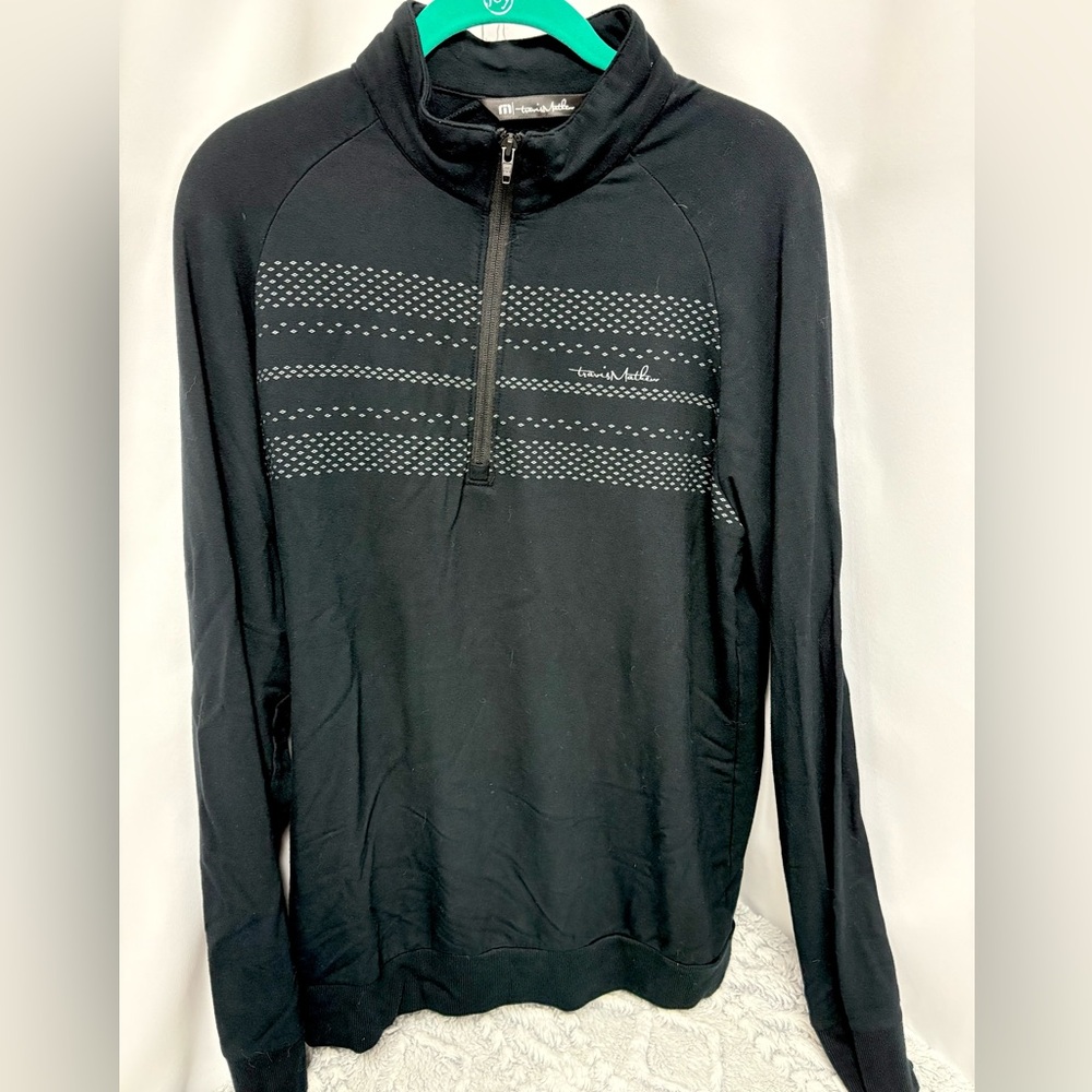 Travis Mathew’s golf 1/4 black Zip Athletic pullover sweatshirt size Small